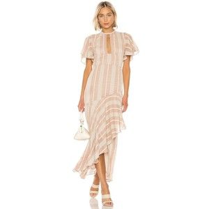 NWT House Of Harlow x REVOLVE Regina Dress Mocha Womens Size M embroidered $278